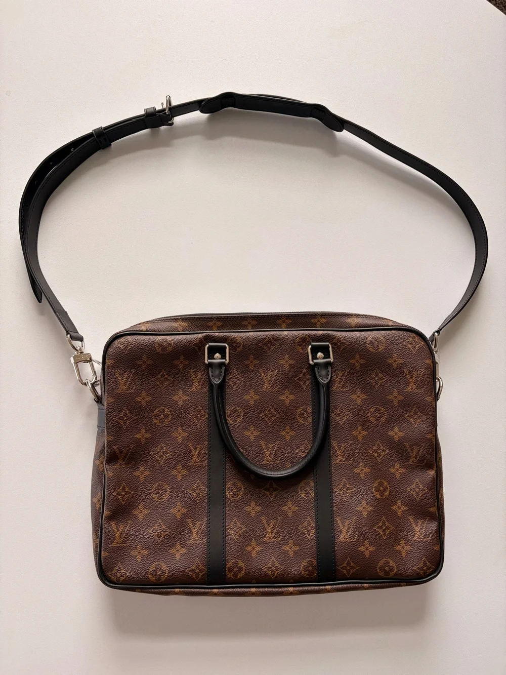 Louis Vuitton Brown Monogram Porte Document Voyage | Laptop bag